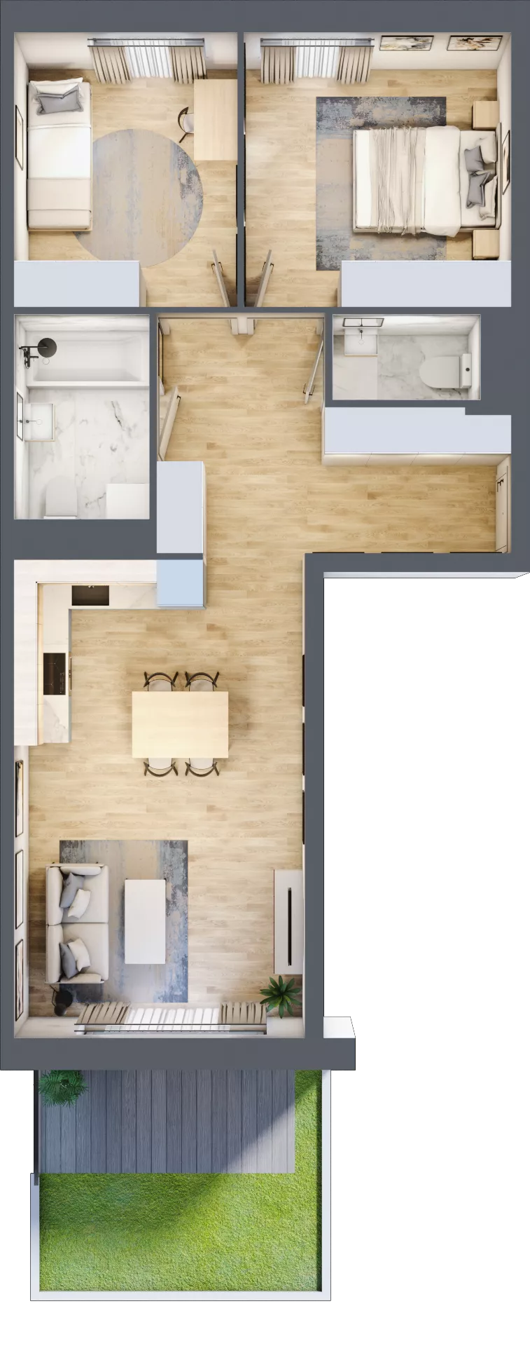 3 pokoje, mieszkanie 63,99 m², parter, oferta nr B.0.32, My Forest, Warszawa, Białołęka, ul. Modlińska 342