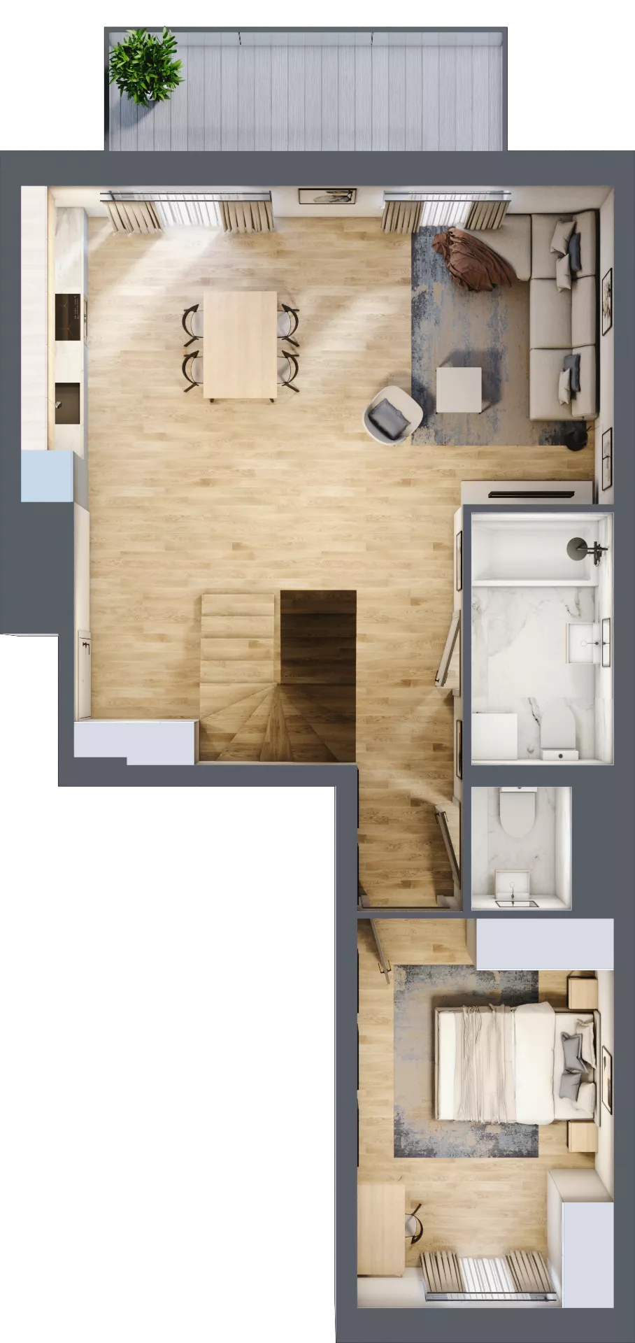 3 pokoje, mieszkanie 61,10 m², piętro 2, oferta nr B.2.11, My Forest, Warszawa, Białołęka, ul. Modlińska 342