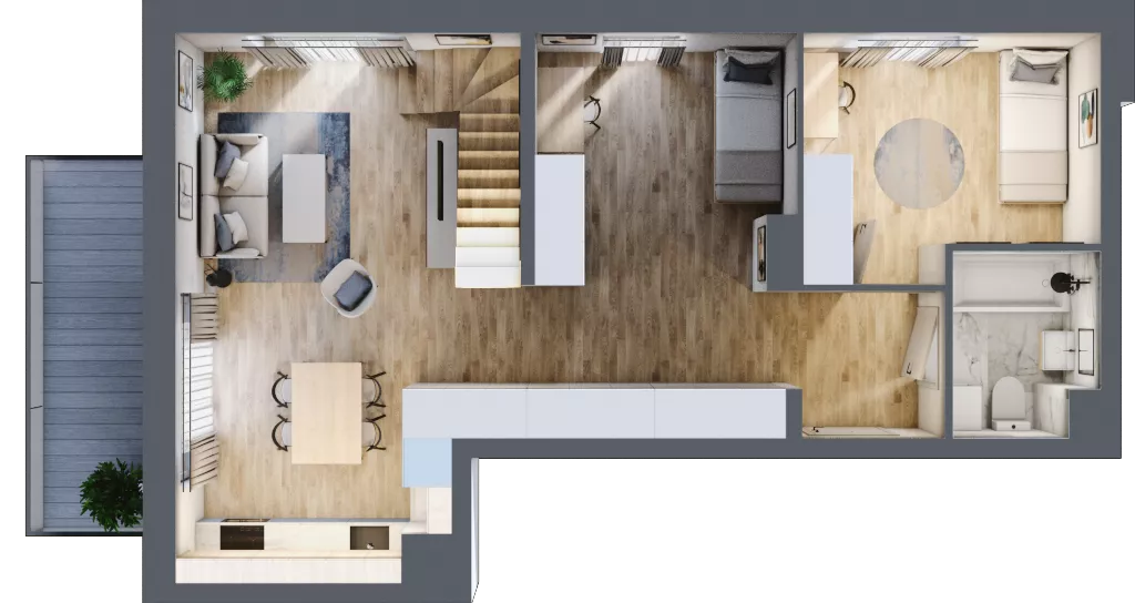 3 pokoje, mieszkanie 59,40 m², piętro 2, oferta nr B.2.15, My Forest, Warszawa, Białołęka, ul. Modlińska 342