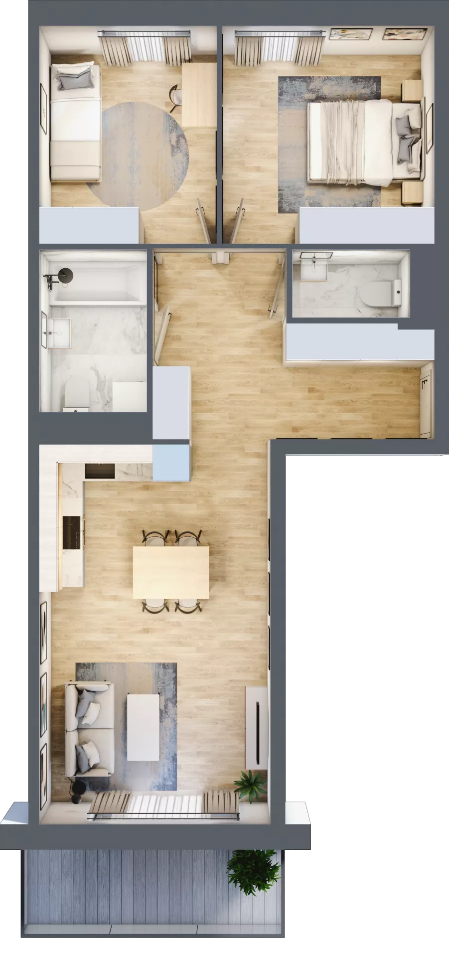 3 pokoje, mieszkanie 63,98 m², piętro 1, oferta nr B.1.40, My Forest, Warszawa, Białołęka, ul. Modlińska 342