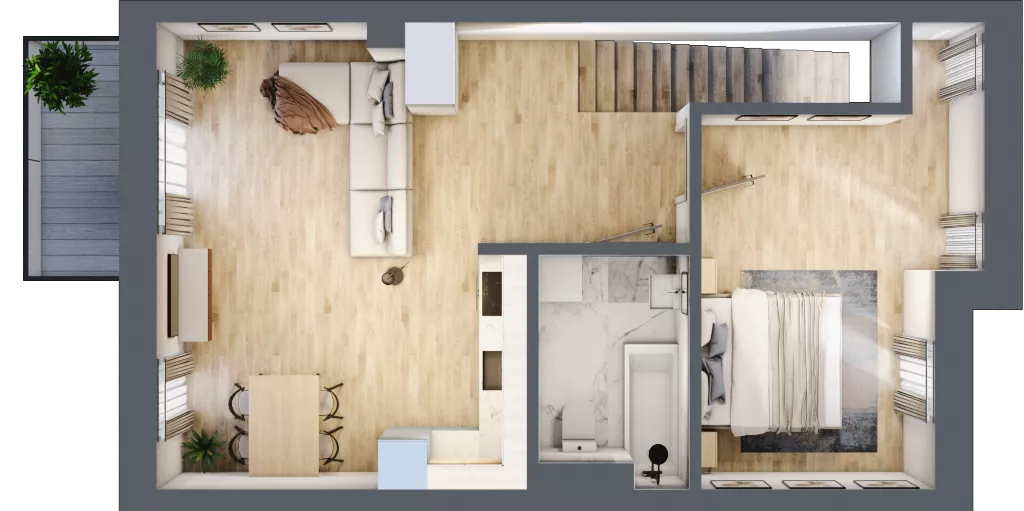 2 pokoje, mieszkanie 60,13 m², parter, oferta nr G2 -11B, Nowe Zagórze, Kielce, Zagórze, ul. Zagórska 288