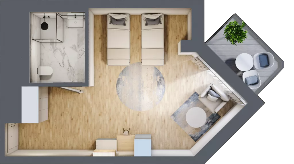 1 pokój, apartament inwestycyjny 34,58 m², parter, oferta nr 10, PINEA Pobierowo, Pobierowo, ul. Grunwaldzka 82a