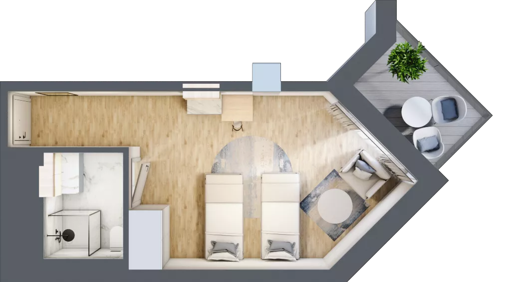 1 pokój, apartament inwestycyjny 26,15 m², piętro 1, oferta nr 115, PINEA Pobierowo, Pobierowo, ul. Grunwaldzka 82a