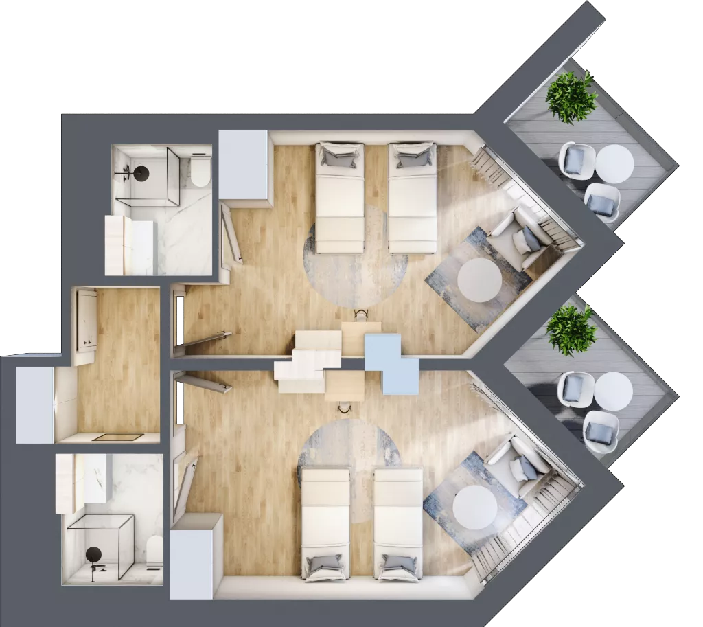 2 pokoje, apartament inwestycyjny 55,54 m², piętro 2, oferta nr 202, PINEA Pobierowo, Pobierowo, ul. Grunwaldzka 82a