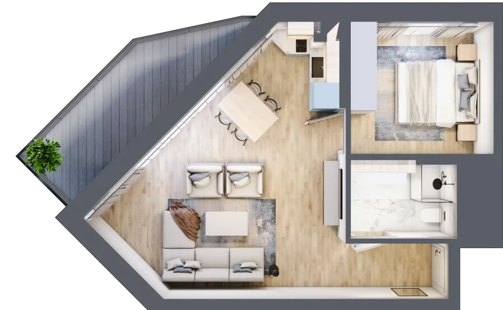 2 pokoje, apartament inwestycyjny 43,99 m², piętro 2, oferta nr 212, PINEA Pobierowo, Pobierowo, ul. Grunwaldzka 82a