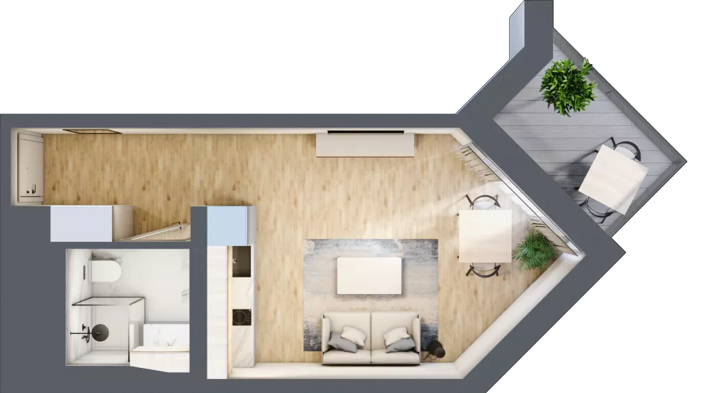 1 pokój, apartament inwestycyjny 26,18 m², piętro 7, oferta nr 701, PINEA Pobierowo, Pobierowo, ul. Grunwaldzka 82a