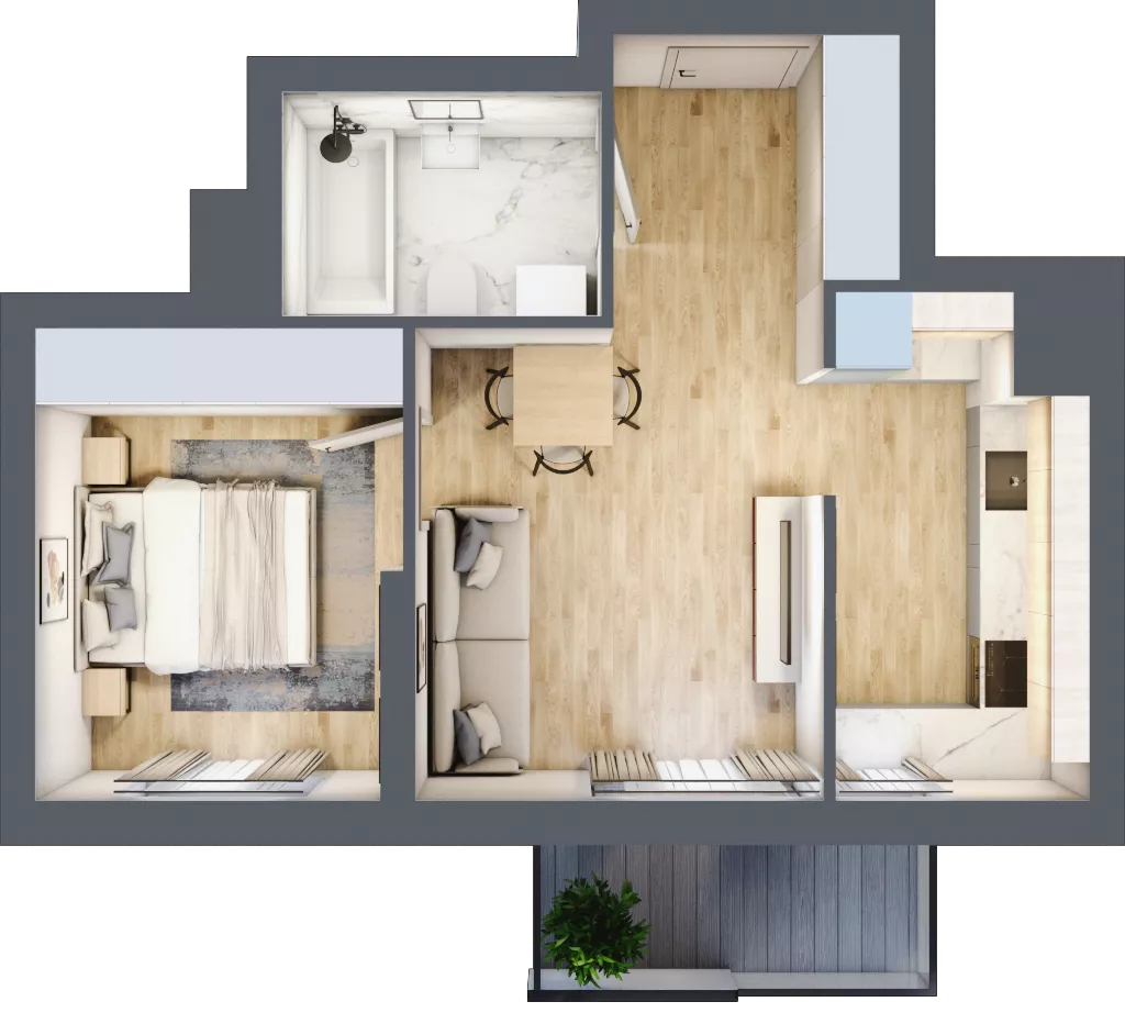 2 pokoje, mieszkanie 39,53 m², piętro 1, oferta nr A/17, Sycylijska, Warszawa, Mokotów, Stegny, ul. Sycylijska