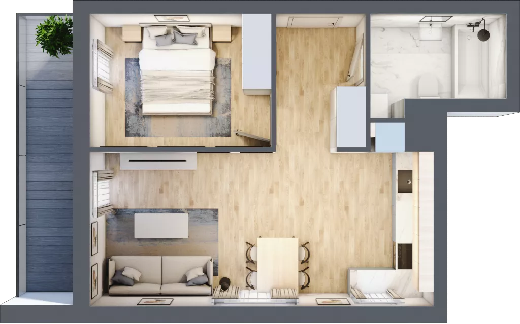 2 pokoje, mieszkanie 43,71 m², piętro 1, oferta nr A/29, Sycylijska, Warszawa, Mokotów, Stegny, ul. Sycylijska