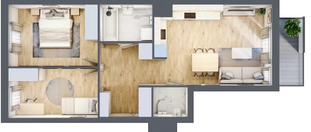 3 pokoje, mieszkanie 58,65 m², piętro 2, oferta nr A/31, Sycylijska, Warszawa, Mokotów, Stegny, ul. Sycylijska