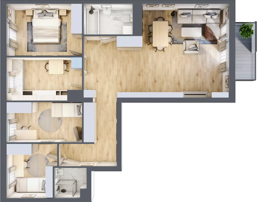 4 pokoje, mieszkanie 93,16 m², piętro 2, oferta nr B/68, Sycylijska, Warszawa, Mokotów, Stegny, ul. Sycylijska