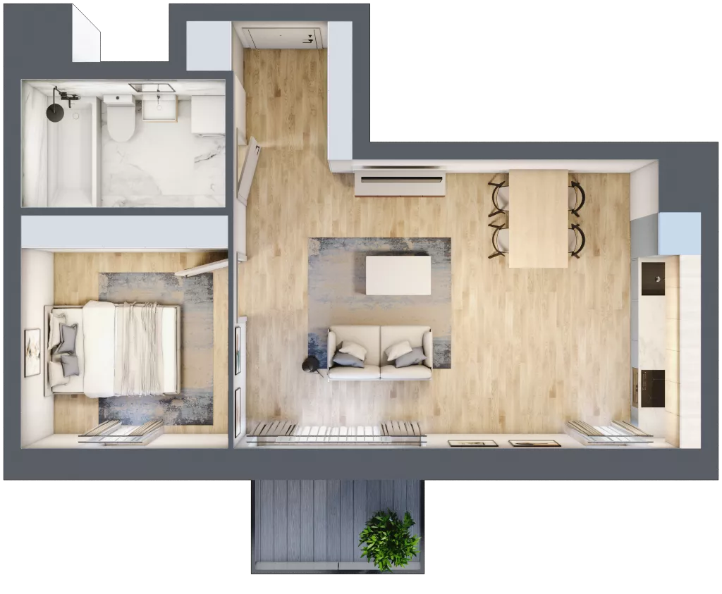 2 pokoje, mieszkanie 42,73 m², piętro 3, oferta nr C1/203, Classic Ursus, Warszawa, Ursus, Szamoty, ul. Dyrekcyjna