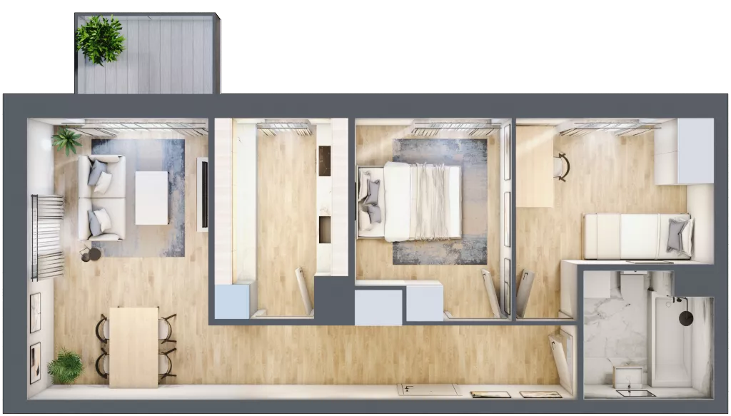 3 pokoje, mieszkanie 54,04 m², piętro 5, oferta nr C1/165, Classic Ursus, Warszawa, Ursus, Szamoty, ul. Dyrekcyjna