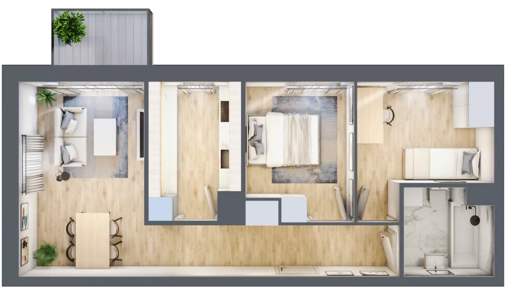3 pokoje, mieszkanie 54,02 m², piętro 1, oferta nr C1/129, Classic Ursus, Warszawa, Ursus, Szamoty, ul. Dyrekcyjna