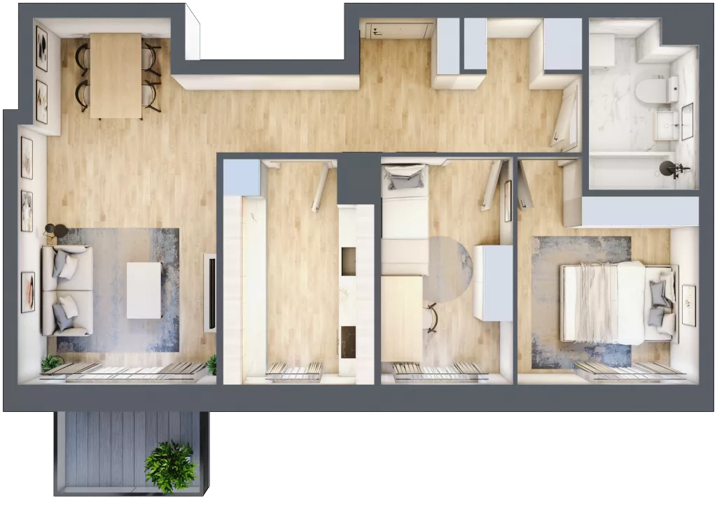3 pokoje, mieszkanie 59,24 m², piętro 1, oferta nr C1/185, Classic Ursus, Warszawa, Ursus, Szamoty, ul. Dyrekcyjna