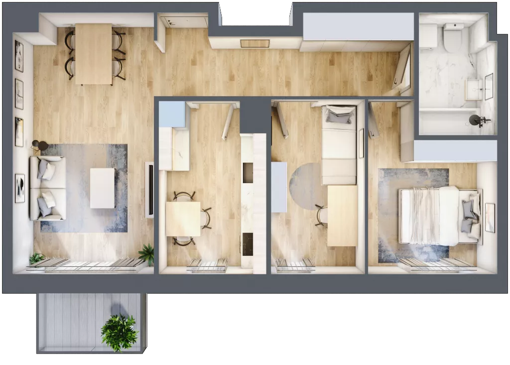 3 pokoje, mieszkanie 61,06 m², piętro 1, oferta nr C1/128, Classic Ursus, Warszawa, Ursus, Szamoty, ul. Dyrekcyjna