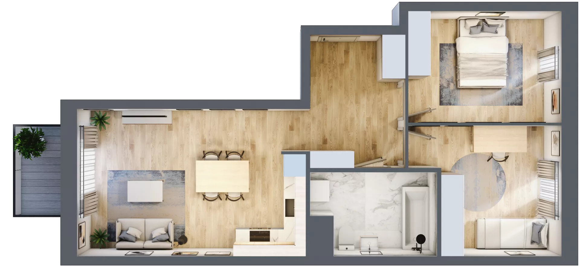 3 pokoje, mieszkanie 62,58 m², piętro 1, oferta nr C1/125, Classic Ursus, Warszawa, Ursus, Szamoty, ul. Dyrekcyjna
