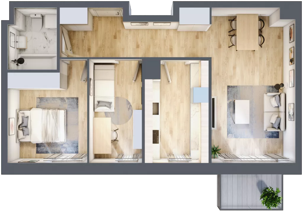 3 pokoje, mieszkanie 60,72 m², piętro 3, oferta nr C1/78, Classic Ursus, Warszawa, Ursus, Szamoty, ul. Dyrekcyjna