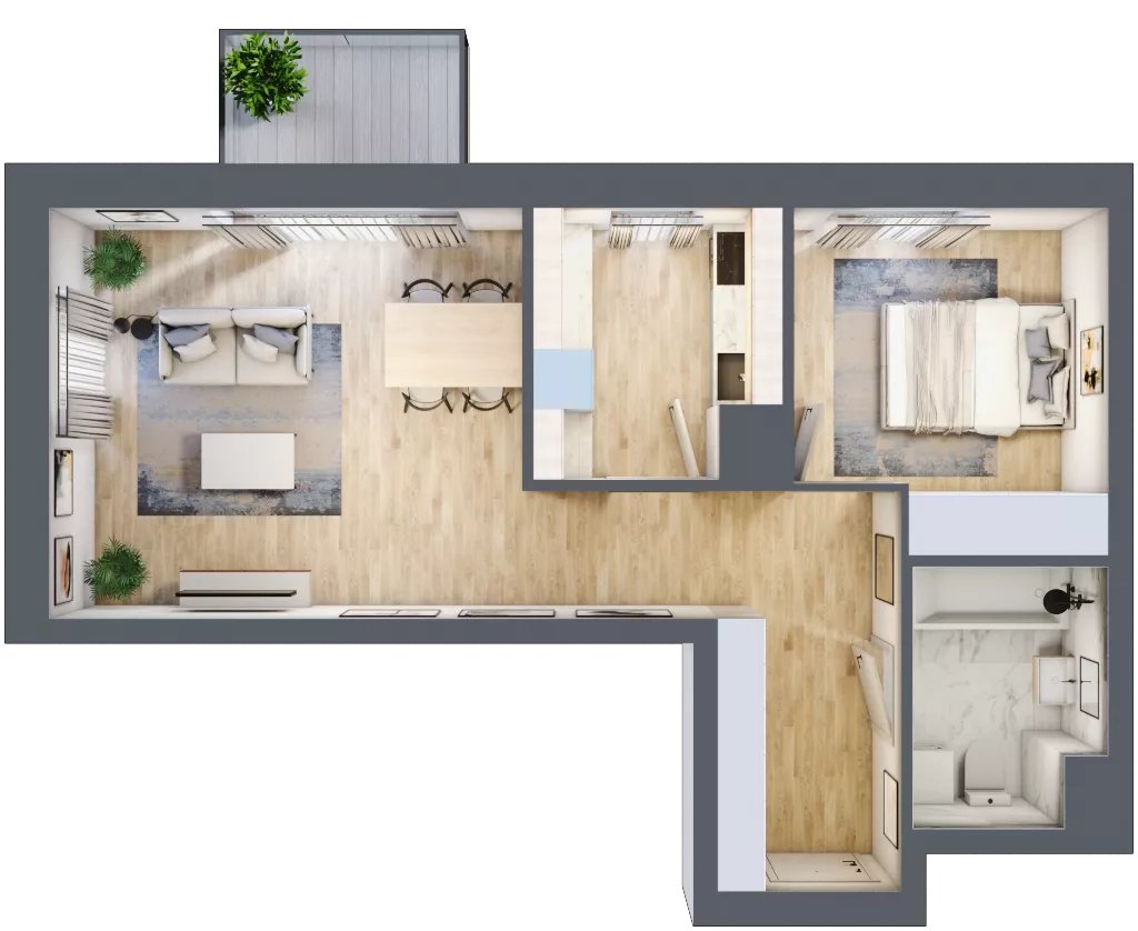 2 pokoje, mieszkanie 48,46 m², piętro 3, oferta nr C2/22, Classic Ursus, Warszawa, Ursus, Szamoty, ul. Dyrekcyjna