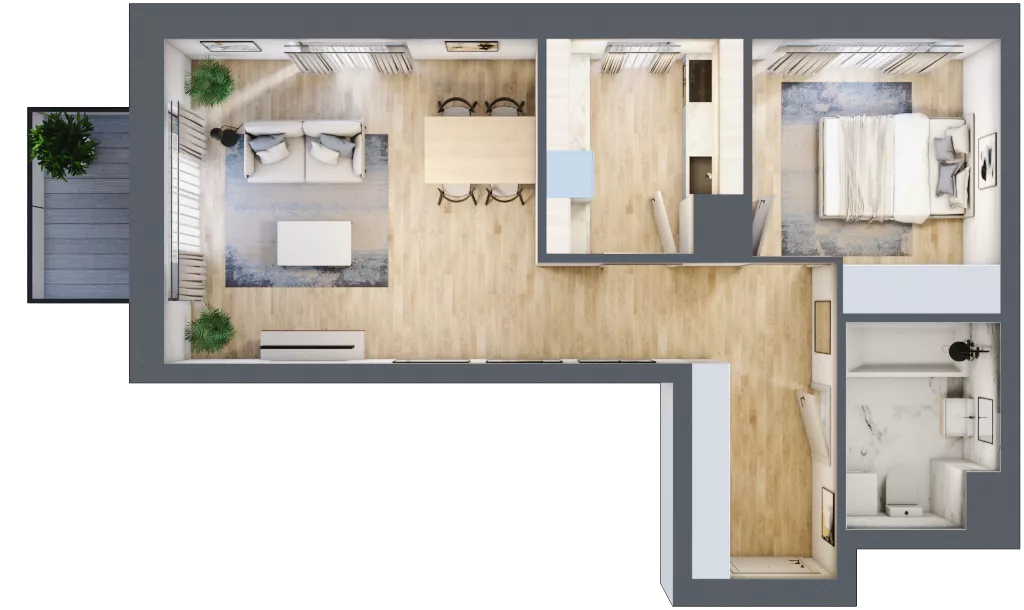 2 pokoje, mieszkanie 48,23 m², piętro 6, oferta nr C2/43, Classic Ursus, Warszawa, Ursus, Szamoty, ul. Dyrekcyjna