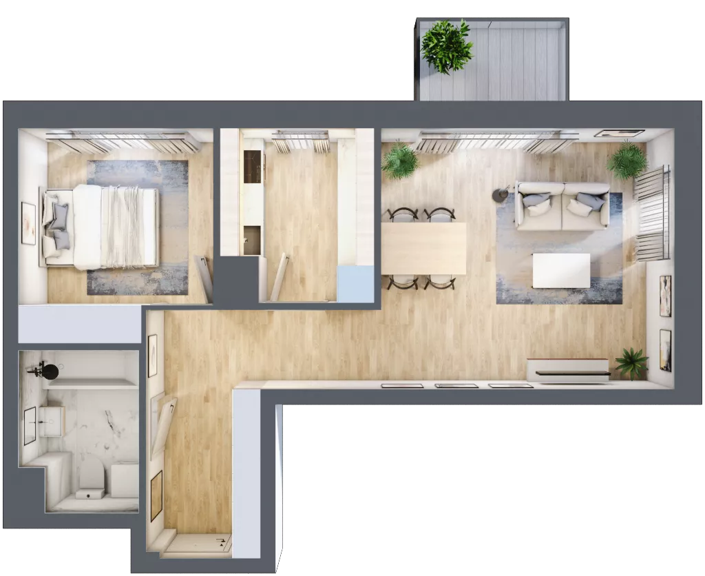 2 pokoje, mieszkanie 49,21 m², piętro 4, oferta nr C2/23, Classic Ursus, Warszawa, Ursus, Szamoty, ul. Dyrekcyjna