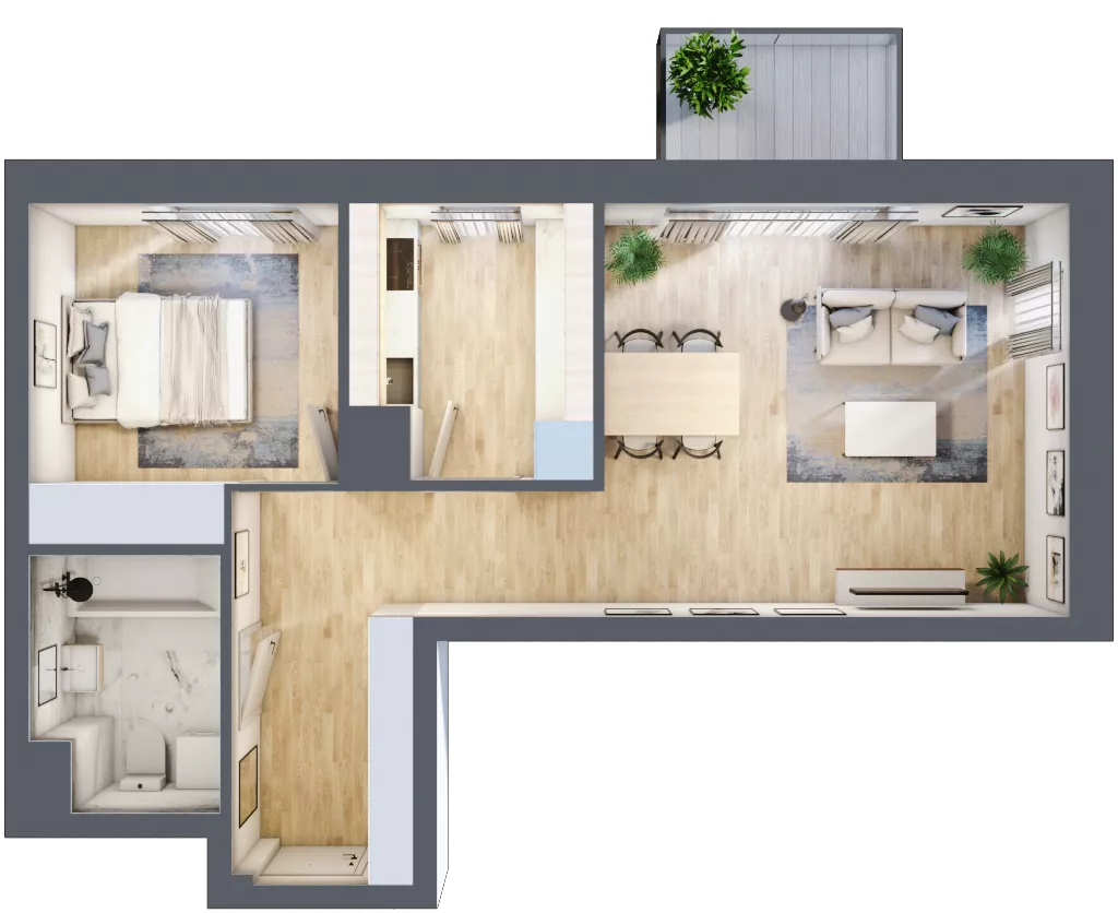 2 pokoje, mieszkanie 49,13 m², piętro 2, oferta nr C2/9, Classic Ursus, Warszawa, Ursus, Szamoty, ul. Dyrekcyjna