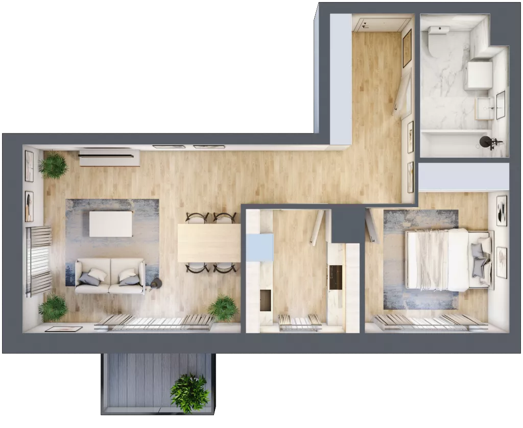 2 pokoje, mieszkanie 50,03 m², piętro 6, oferta nr C2/40, Classic Ursus, Warszawa, Ursus, Szamoty, ul. Dyrekcyjna