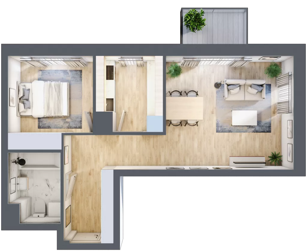 2 pokoje, mieszkanie 49,19 m², piętro 3, oferta nr C2/16, Classic Ursus, Warszawa, Ursus, Szamoty, ul. Dyrekcyjna