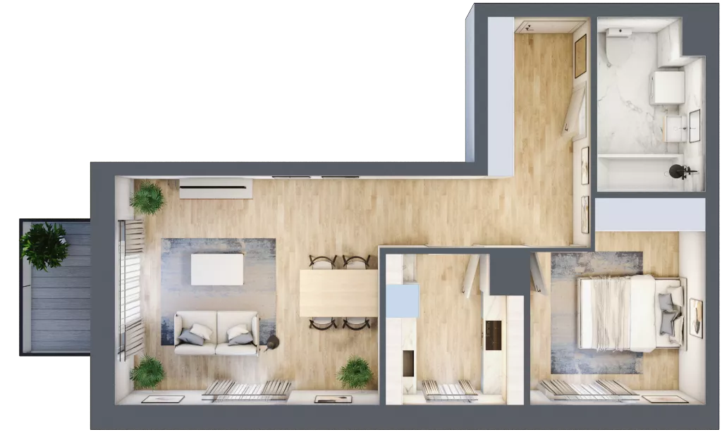 2 pokoje, mieszkanie 50,13 m², piętro 3, oferta nr C2/19, Classic Ursus, Warszawa, Ursus, Szamoty, ul. Dyrekcyjna