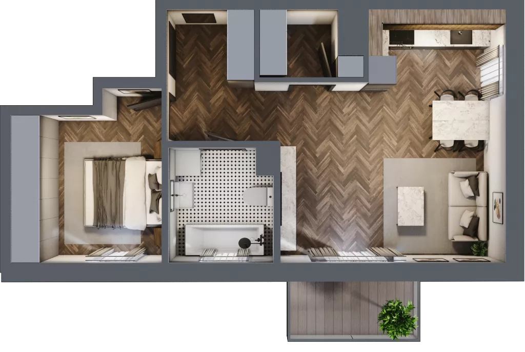 2 pokoje, mieszkanie 48,70 m², piętro 1, oferta nr A13, Karolewska 60, Łódź, Polesie, Karolew, ul. Karolewska 54/60