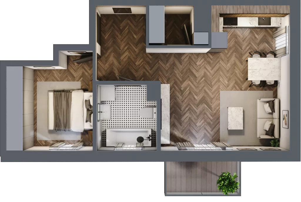 2 pokoje, mieszkanie 48,71 m², piętro 3, oferta nr A31, Karolewska 60, Łódź, Polesie, Karolew, ul. Karolewska 54/60