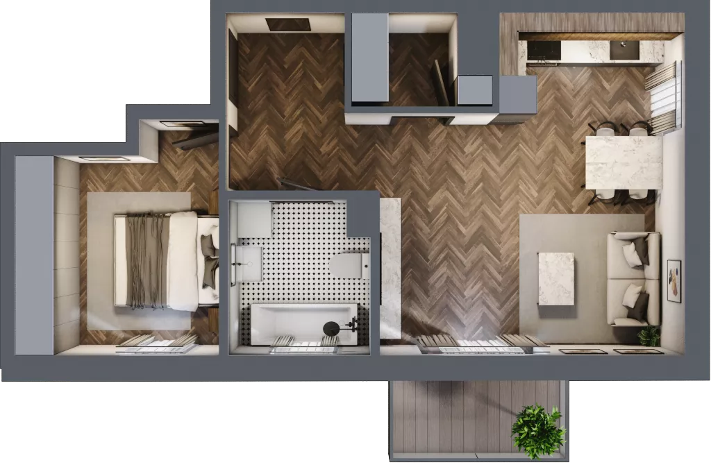2 pokoje, mieszkanie 48,71 m², piętro 7, oferta nr A64, Karolewska 60, Łódź, Polesie, Karolew, ul. Karolewska 54/60