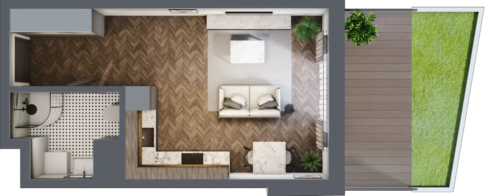 1 pokój, mieszkanie 31,27 m², parter, oferta nr B5, Karolewska 60, Łódź, Polesie, Karolew, ul. Karolewska 54/60