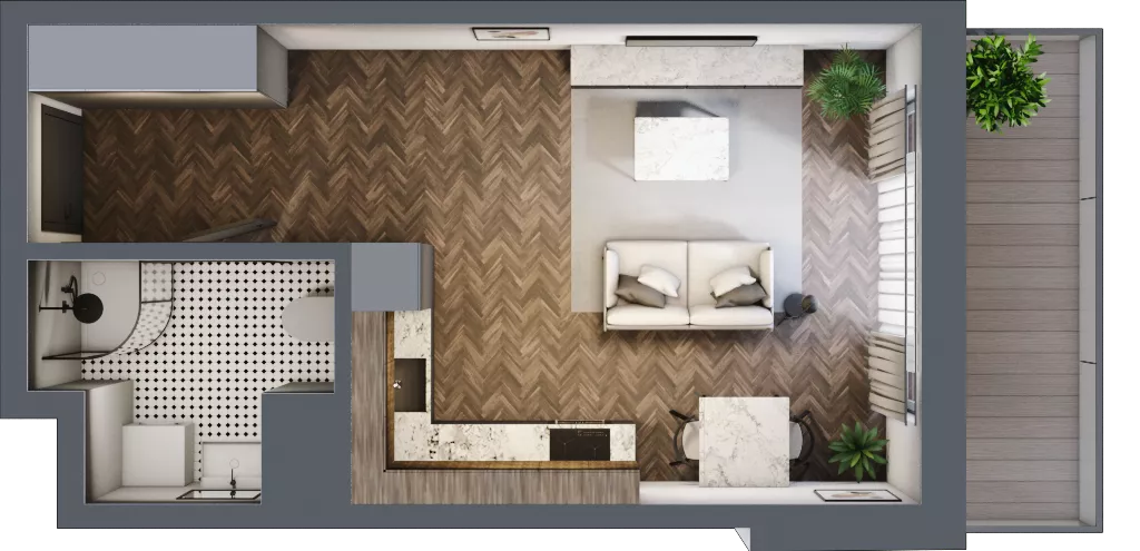 1 pokój, mieszkanie 31,27 m², piętro 1, oferta nr B13, Karolewska 60, Łódź, Polesie, Karolew, ul. Karolewska 54/60