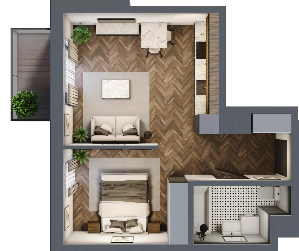 2 pokoje, mieszkanie 39,59 m², piętro 2, oferta nr B18, Karolewska 60, Łódź, Polesie, Karolew, ul. Karolewska 54/60