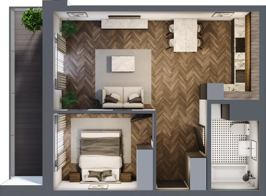 2 pokoje, mieszkanie 45,57 m², piętro 2, oferta nr B20, Karolewska 60, Łódź, Polesie, Karolew, ul. Karolewska 54/60