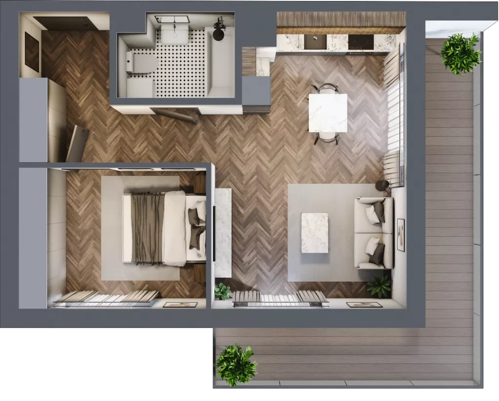 2 pokoje, mieszkanie 47,43 m², piętro 2, oferta nr B21, Karolewska 60, Łódź, Polesie, Karolew, ul. Karolewska 54/60