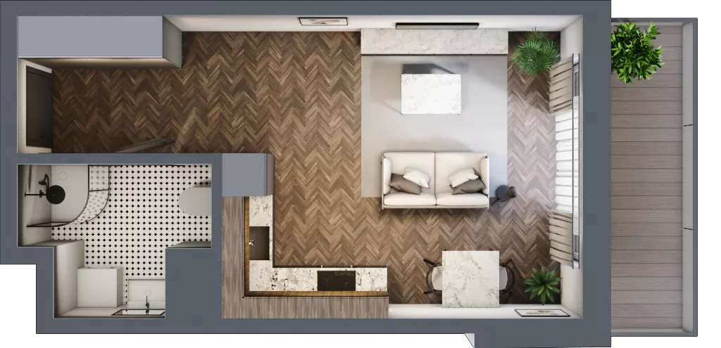 1 pokój, mieszkanie 31,27 m², piętro 4, oferta nr B40, Karolewska 60, Łódź, Polesie, Karolew, ul. Karolewska 54/60