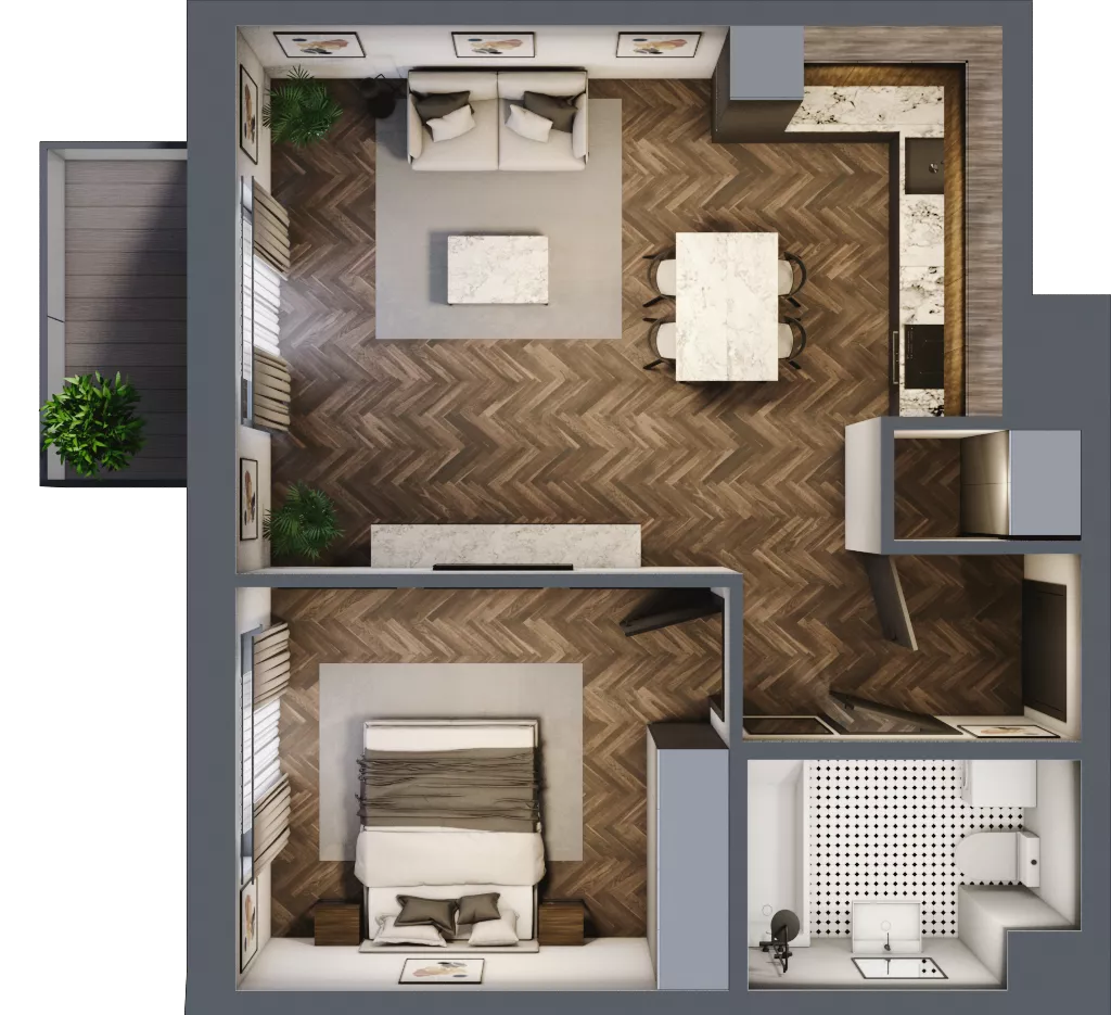 2 pokoje, mieszkanie 50,28 m², piętro 6, oferta nr B55, Karolewska 60, Łódź, Polesie, Karolew, ul. Karolewska 54/60