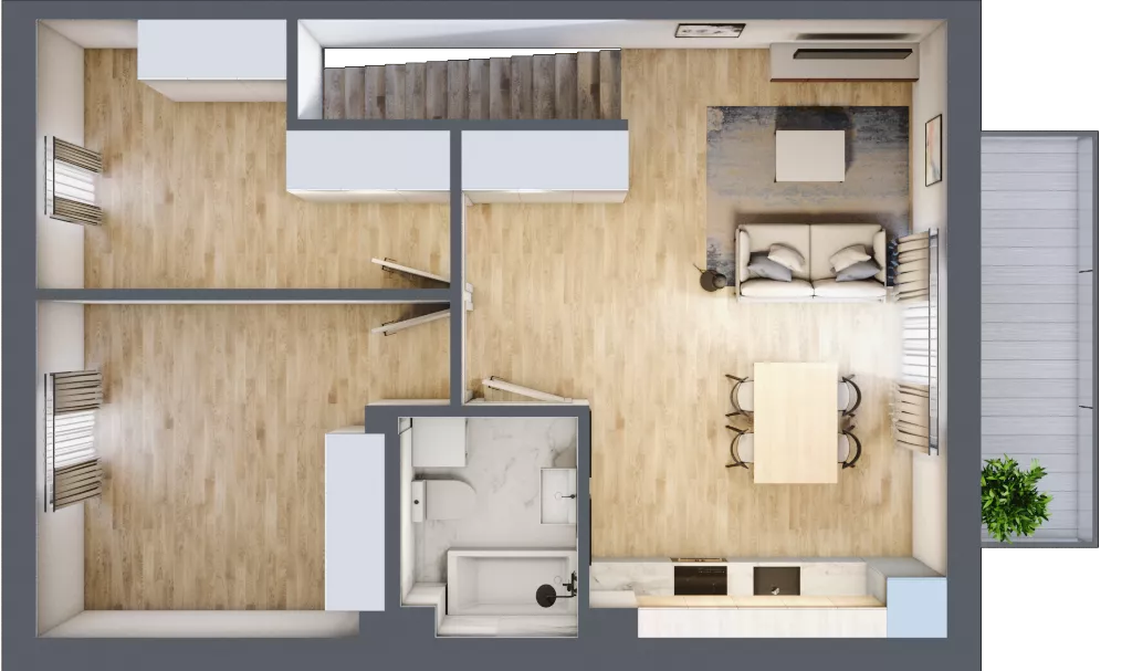 3 pokoje, mieszkanie 56,07 m², piętro 1, oferta nr 34, Manufaktura Marki 2, Marki, ul. Stawowa