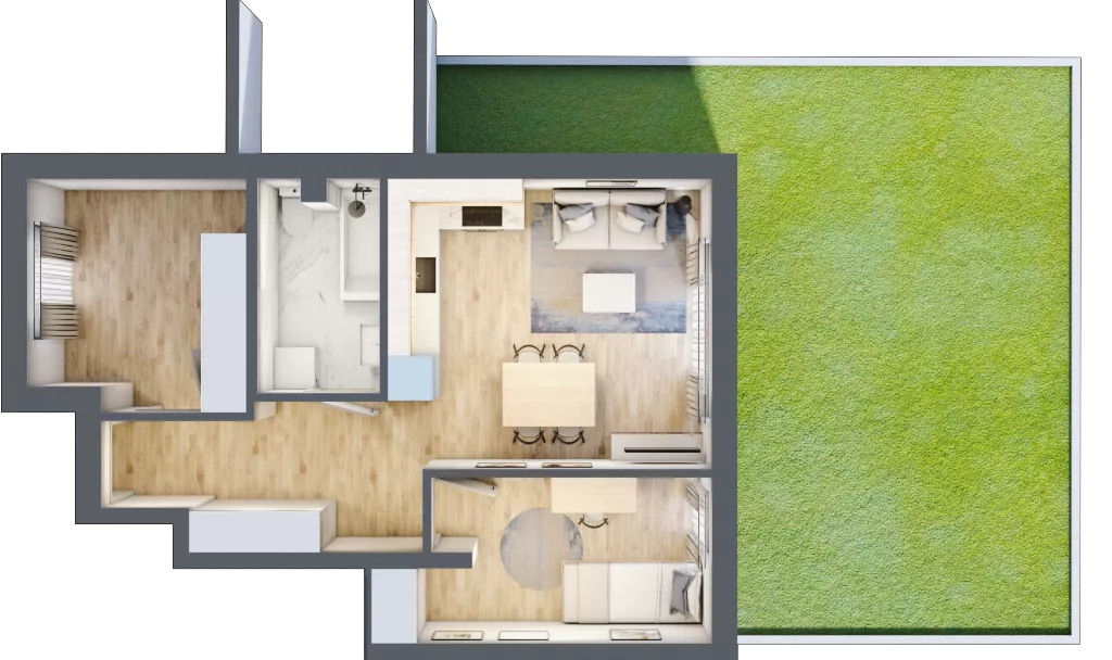 3 pokoje, mieszkanie 46,34 m², parter, oferta nr 97, Manufaktura Marki 2, Marki, ul. Stawowa