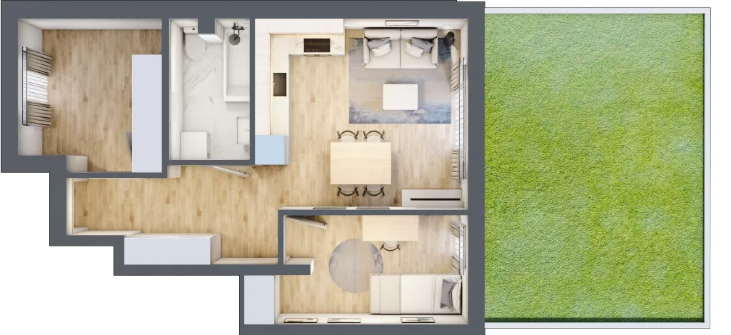 3 pokoje, mieszkanie 46,34 m², parter, oferta nr 105, Manufaktura Marki 2, Marki, ul. Stawowa