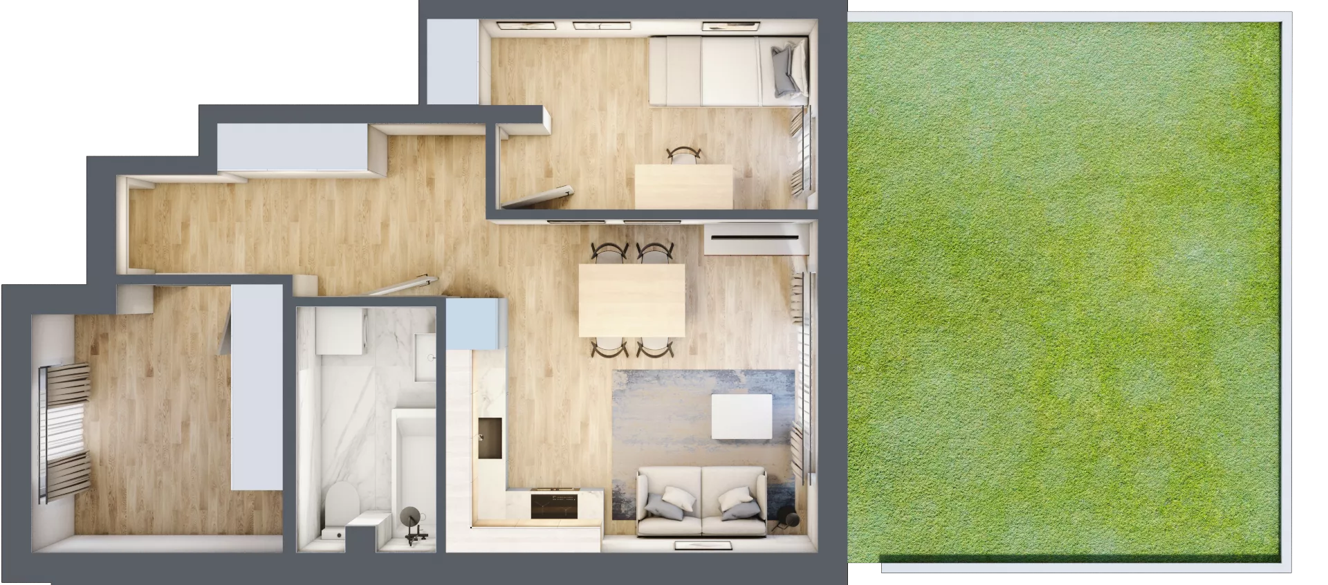 3 pokoje, mieszkanie 46,34 m², parter, oferta nr 103, Manufaktura Marki 2, Marki, ul. Stawowa