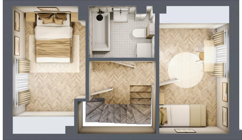 Dom 61,92 m², oferta nr 26, Boska Ksawerowska 2, Łódź, Górna, ul. Mały Skręt