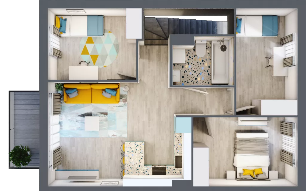4 pokoje, mieszkanie 64,03 m², piętro 1, oferta nr 44B, Domy na Witosa, Radzymin, ul. Wincentego Witosa