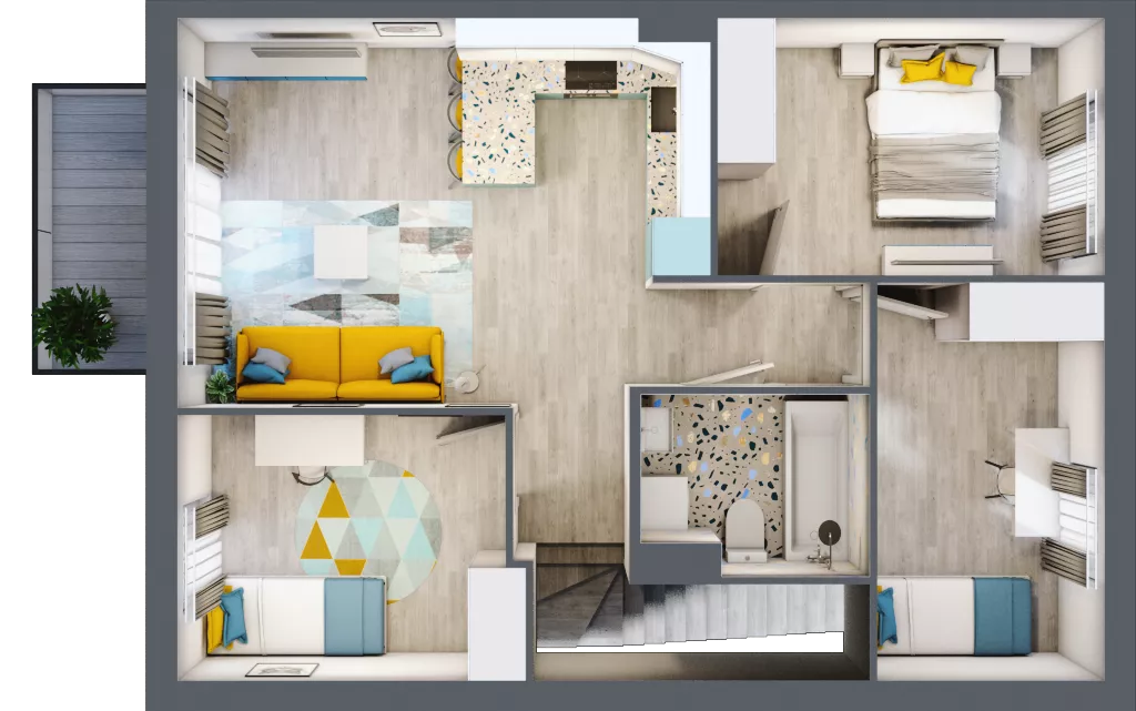4 pokoje, mieszkanie 64,03 m², piętro 1, oferta nr 51B, Domy na Witosa, Radzymin, ul. Wincentego Witosa