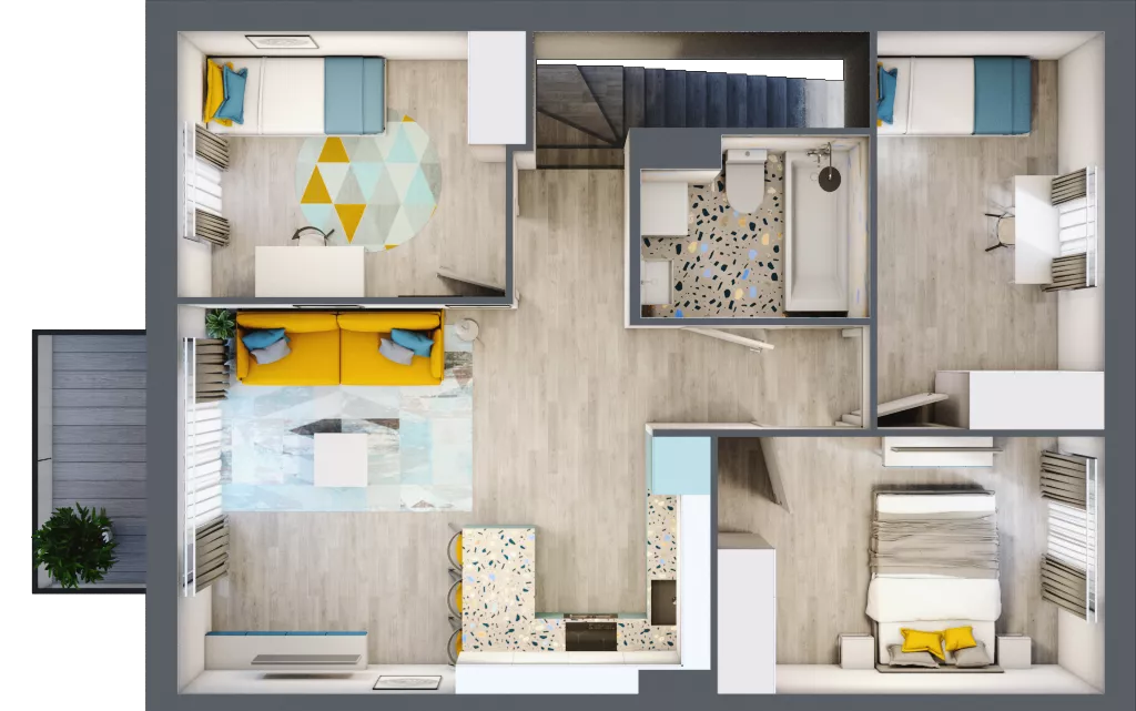 4 pokoje, mieszkanie 64,03 m², piętro 1, oferta nr 48B, Domy na Witosa, Radzymin, ul. Wincentego Witosa