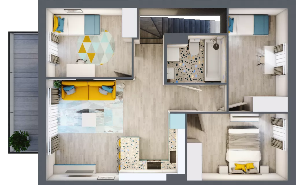 4 pokoje, mieszkanie 64,03 m², piętro 1, oferta nr 32B, Domy na Witosa - mieszkania, Radzymin, ul. Wincentego Witosa