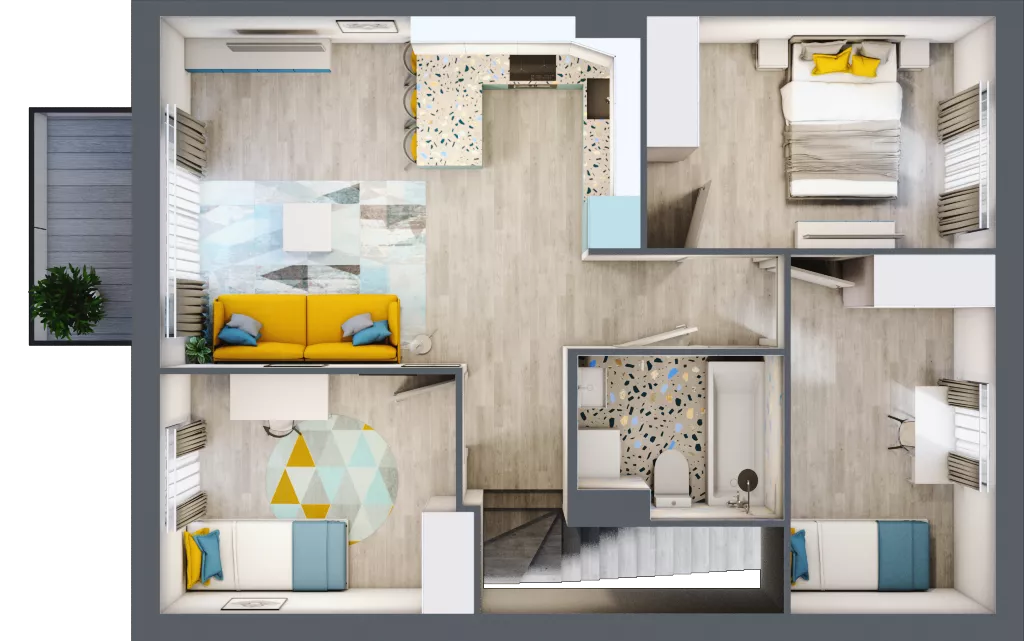 4 pokoje, mieszkanie 64,03 m², piętro 1, oferta nr 33B, Domy na Witosa, Radzymin, ul. Wincentego Witosa