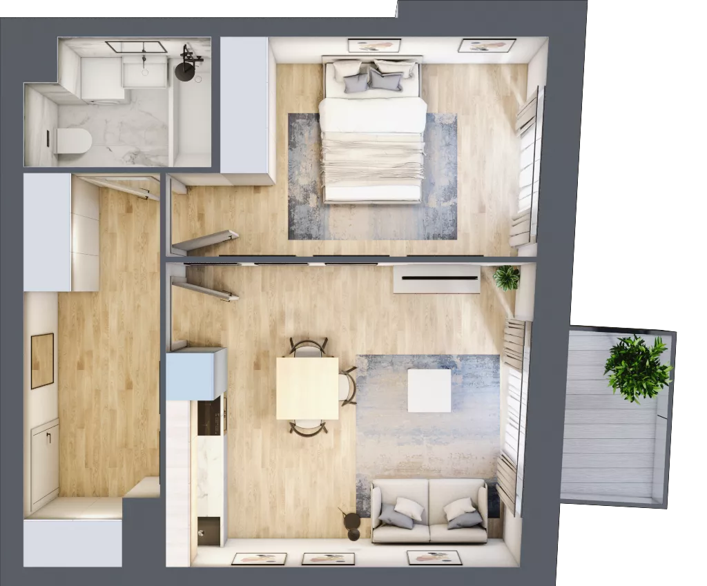 2 pokoje, mieszkanie 40,81 m², piętro 1, oferta nr 5, Przemysłowa 10, Lublin, Stare Miasto, Stare Miasto, ul. Przemysłowa 10