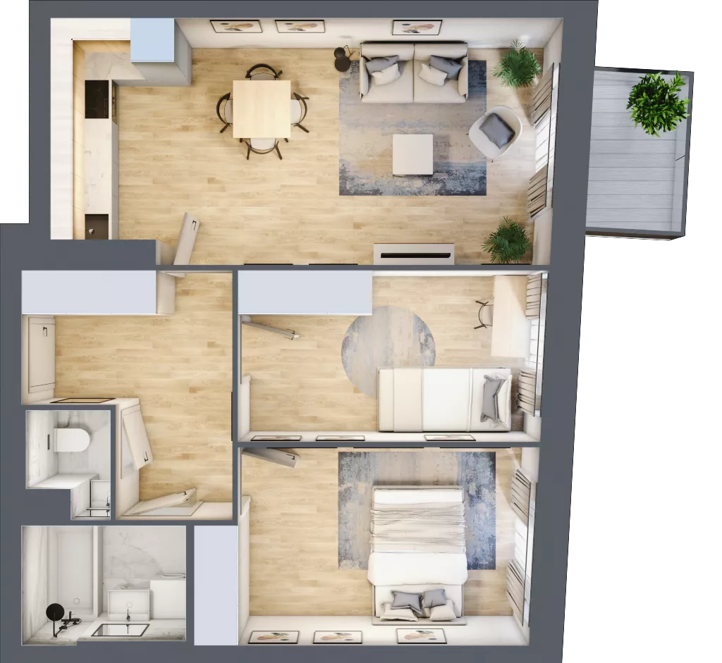 3 pokoje, mieszkanie 57,27 m², piętro 1, oferta nr 23, Przemysłowa 10, Lublin, Stare Miasto, Stare Miasto, ul. Przemysłowa 10